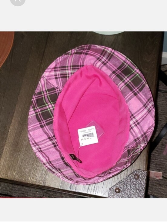 NWT Vintage Coach Pink Plaid Bucket Hat with Contrast Trim main image 5